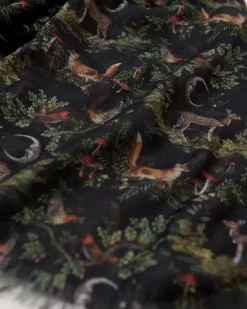 Lightweight Scarves-Fable England A Night's Tale Woodland Midnight Light Weight Scarf
