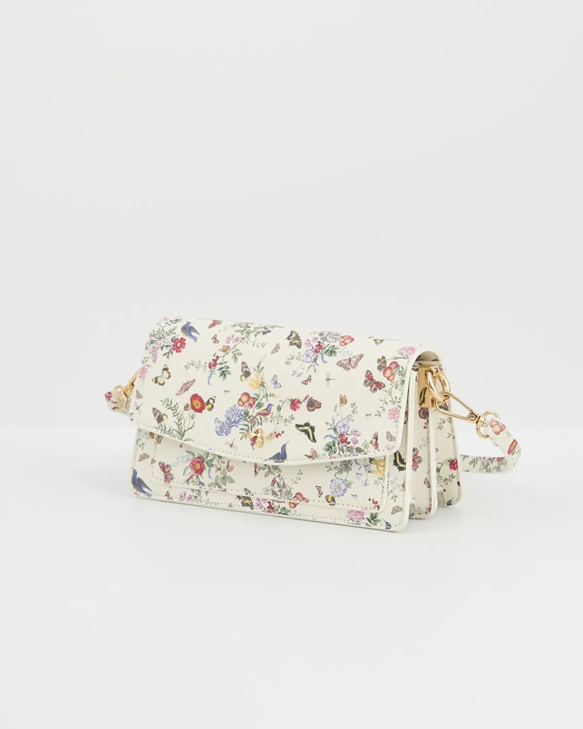Clutch & Evening Bags|Shoulder Bags-Fable England Alice Garden Ivory Shoulder Purse