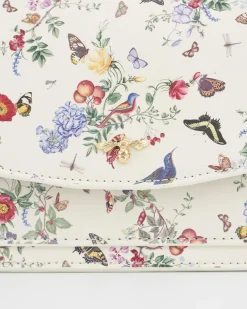 Clutch & Evening Bags|Shoulder Bags-Fable England Alice Garden Ivory Shoulder Purse