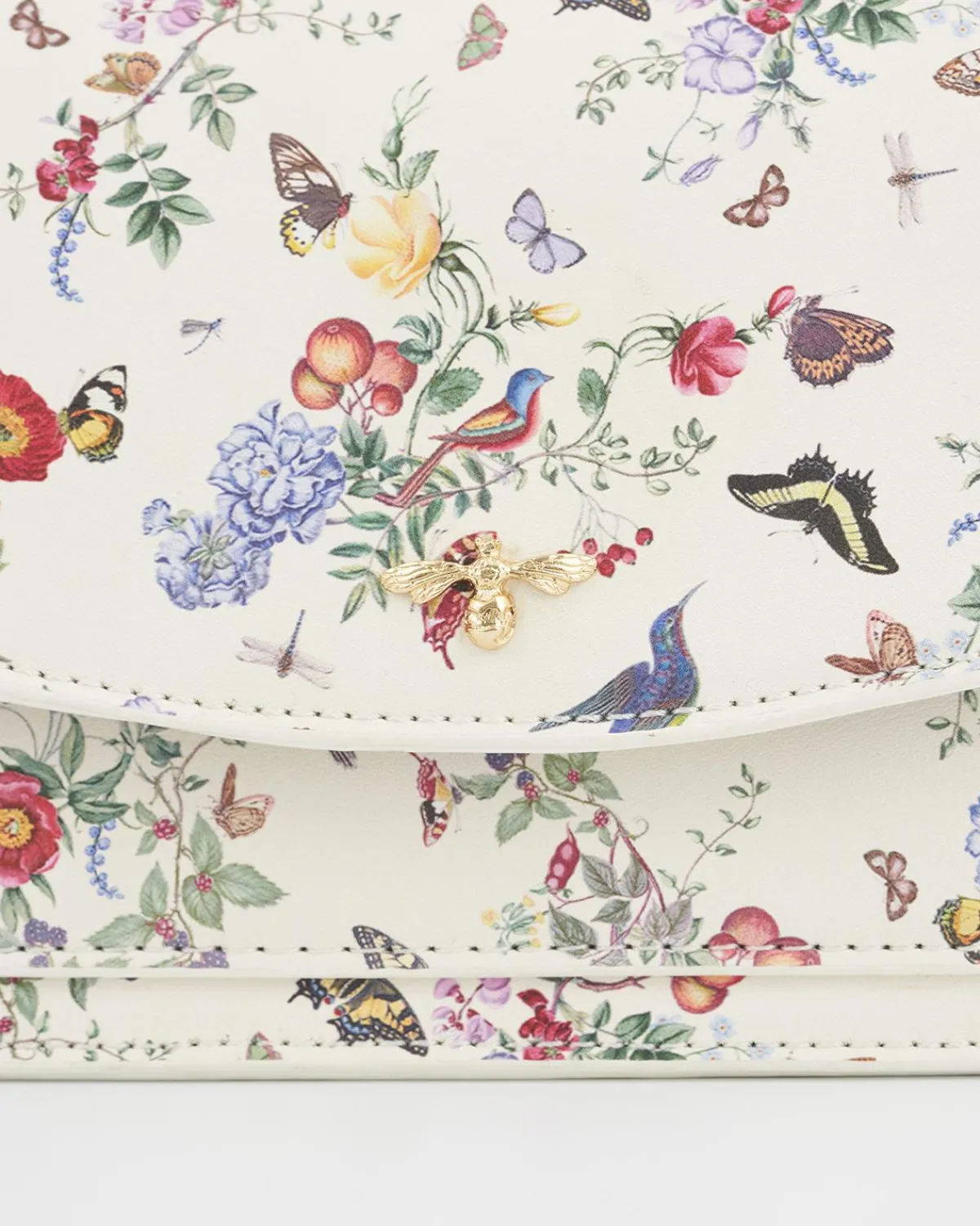 Clutch & Evening Bags|Shoulder Bags-Fable England Alice Garden Ivory Shoulder Purse