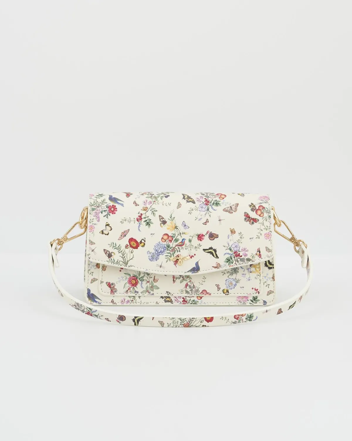 Clutch & Evening Bags|Shoulder Bags-Fable England Alice Garden Ivory Shoulder Purse
