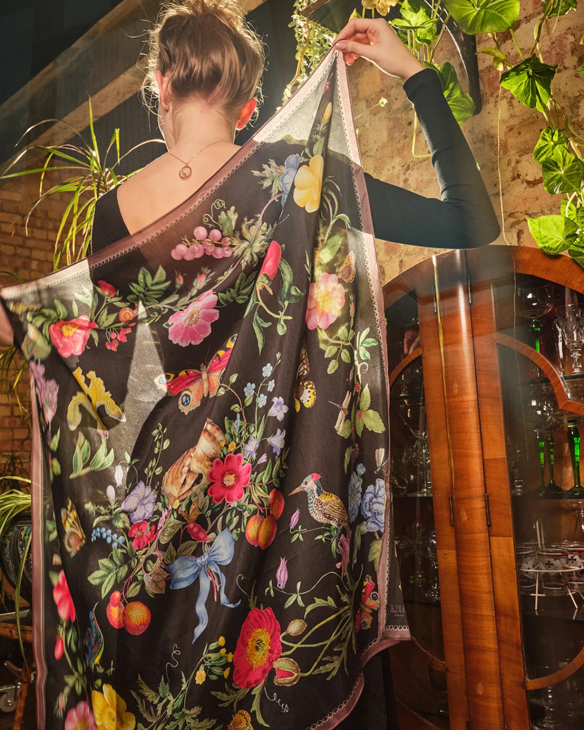 Square Scarves|Luxury Scarves-Fable England Alice's Garden Square Scarf
