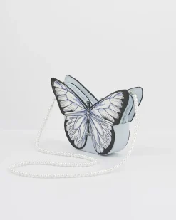 Clutch & Evening Bags|Cross Body Bags-Fable England Blue Butterfly Purse