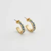 Earrings-Fable England Blue Forget-Me-Not Hoop Earings