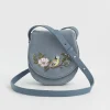 Cross Body Bags|Embroidered Bags-Fable England Blue Tit Saddle Purse