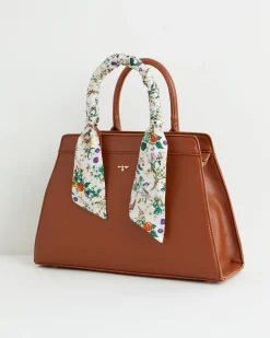 Cross Body Bags|Tote Bags-Fable England Botanical Pumpkin Tote - Tan