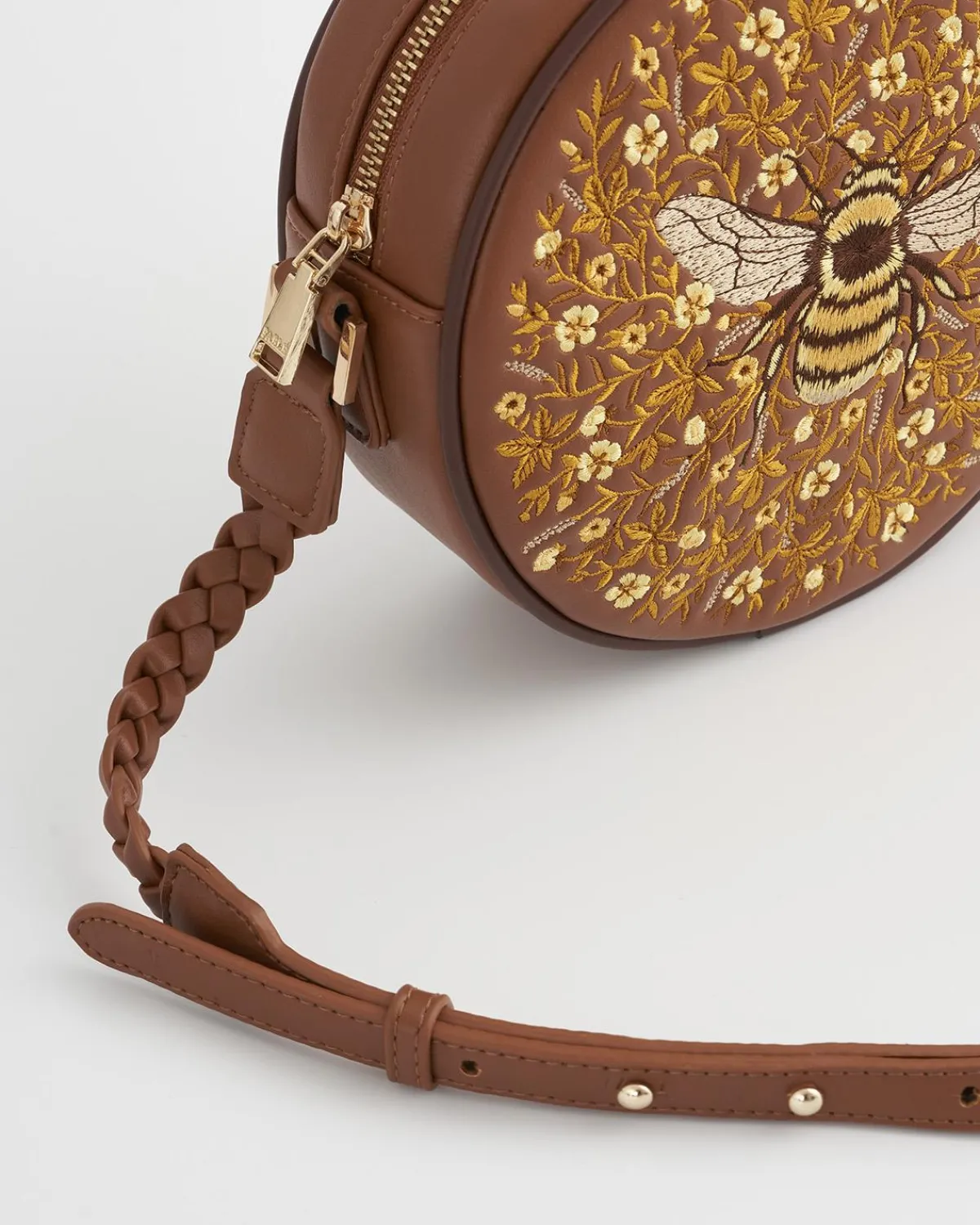 Cross Body Bags|Embroidered Bags-Fable England Bumble Circle Bag