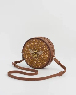 Cross Body Bags|Embroidered Bags-Fable England Bumble Circle Bag