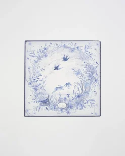 Square Scarves-Fable England Bunny Blues Narrative Square Scarf