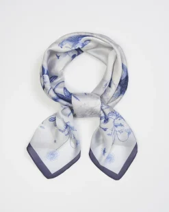 Square Scarves-Fable England Bunny Blues Narrative Square Scarf