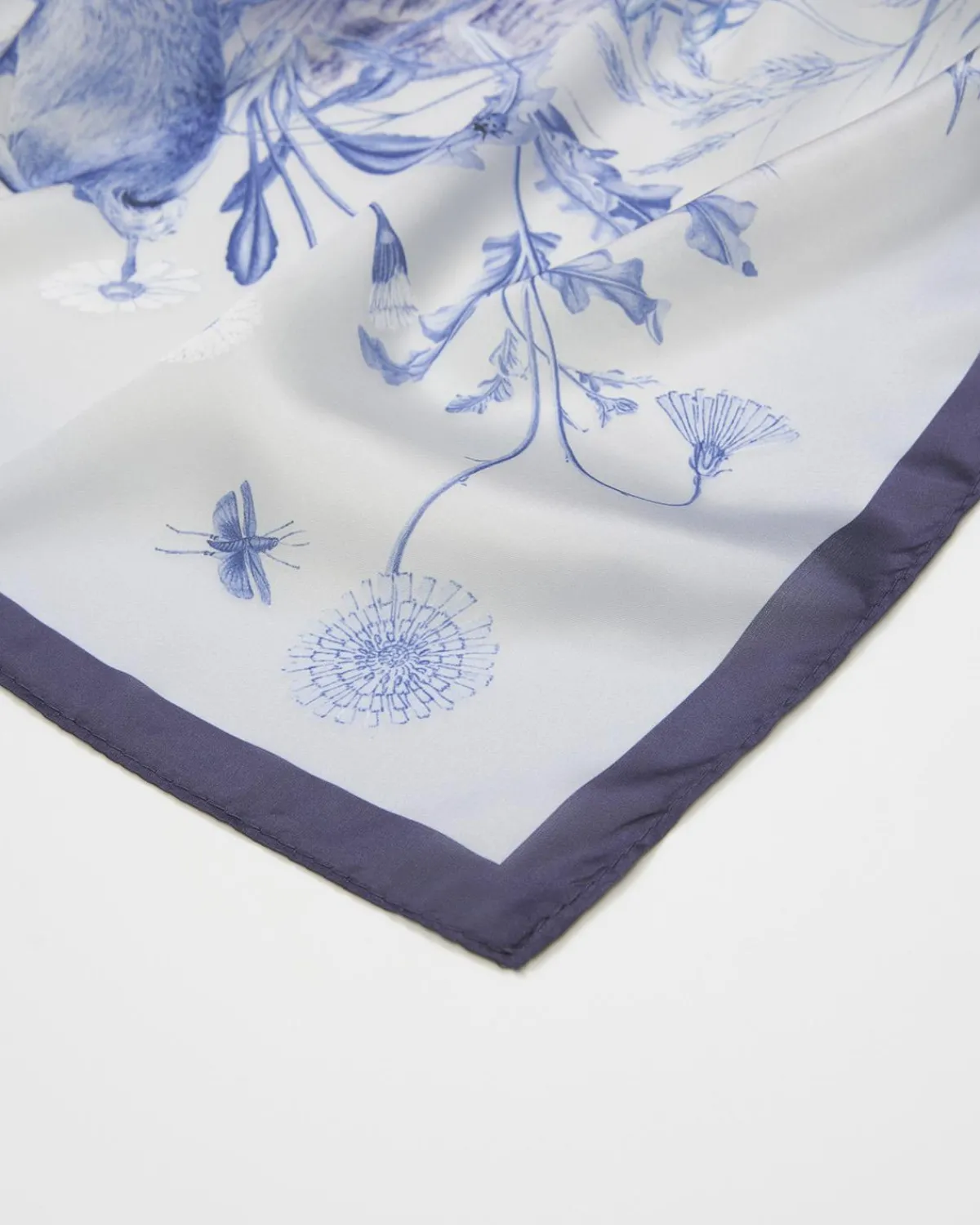 Square Scarves-Fable England Bunny Blues Narrative Square Scarf