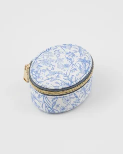 Jewelry Boxes-Fable England Bunny Blues Oval Jewelry Box