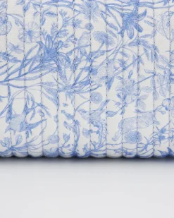 Pouches|Makeup Bags-Fable England Bunny Blues Small Quilted Makeup Bag