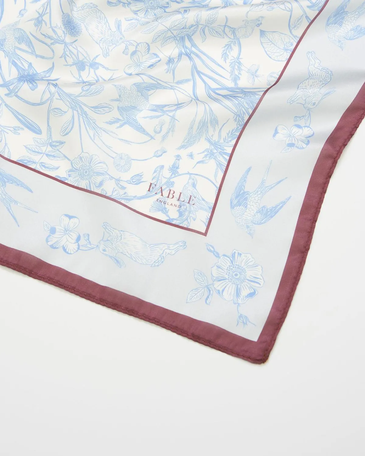 Square Scarves-Fable England Bunny Blues Square Scarf