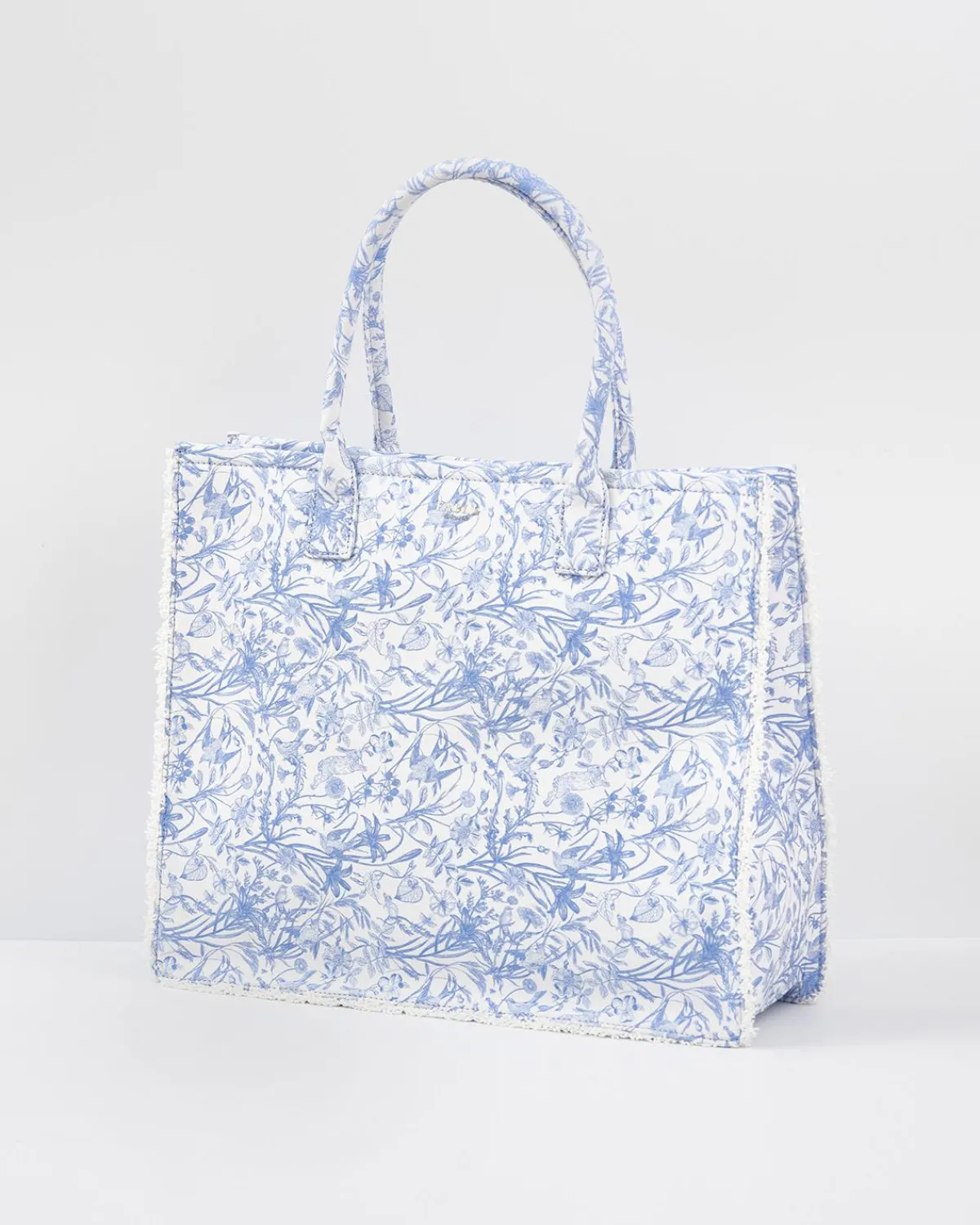 Shoulder Bags|Tote Bags-Fable England Bunny Blues Structured Tote