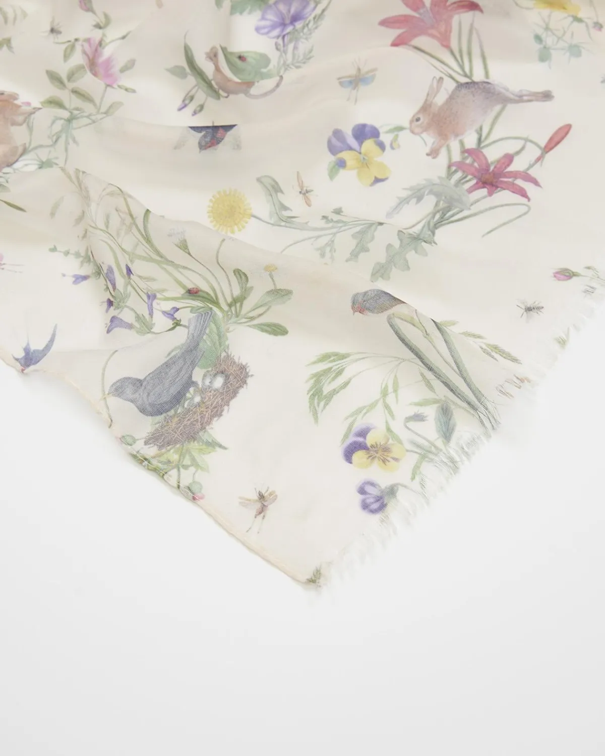 Lightweight Scarves-Fable England Bunny Toile Lightweight Scarf