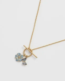 Necklaces-Fable England Butterfly & Flower Necklace