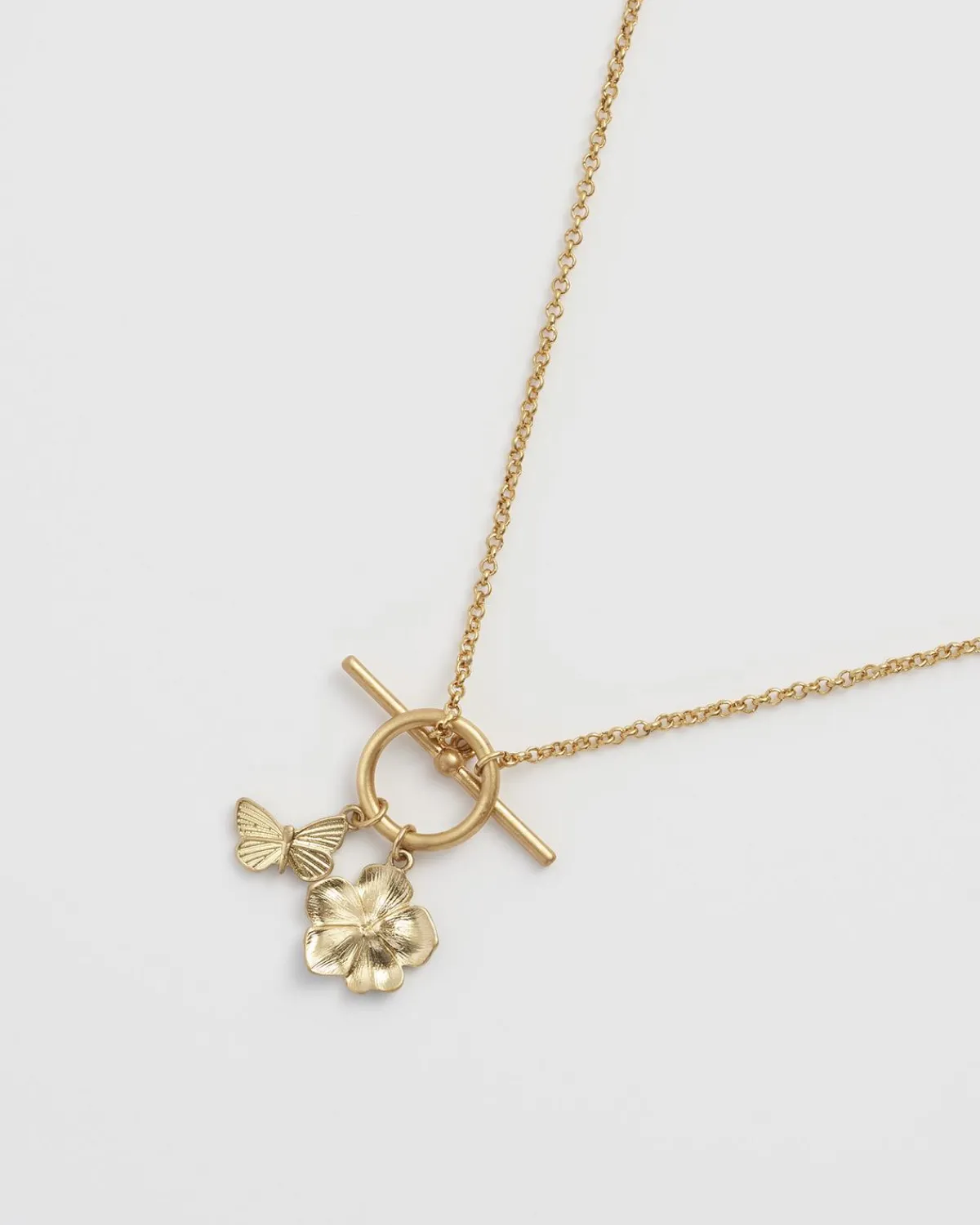 Necklaces-Fable England Butterfly & Flower Necklace