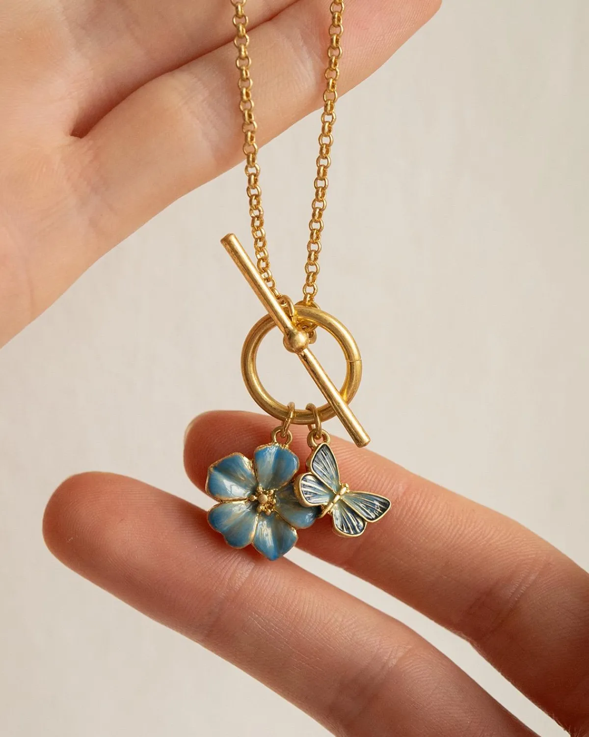 Necklaces-Fable England Butterfly & Flower Necklace