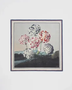 Square Scarves|Luxury Scarves-Fable England Carnations, Temple of Flora Large Square Scarf