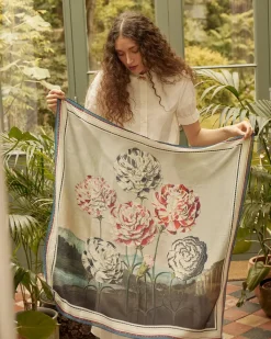 Square Scarves|Luxury Scarves-Fable England Carnations, Temple of Flora Large Square Scarf