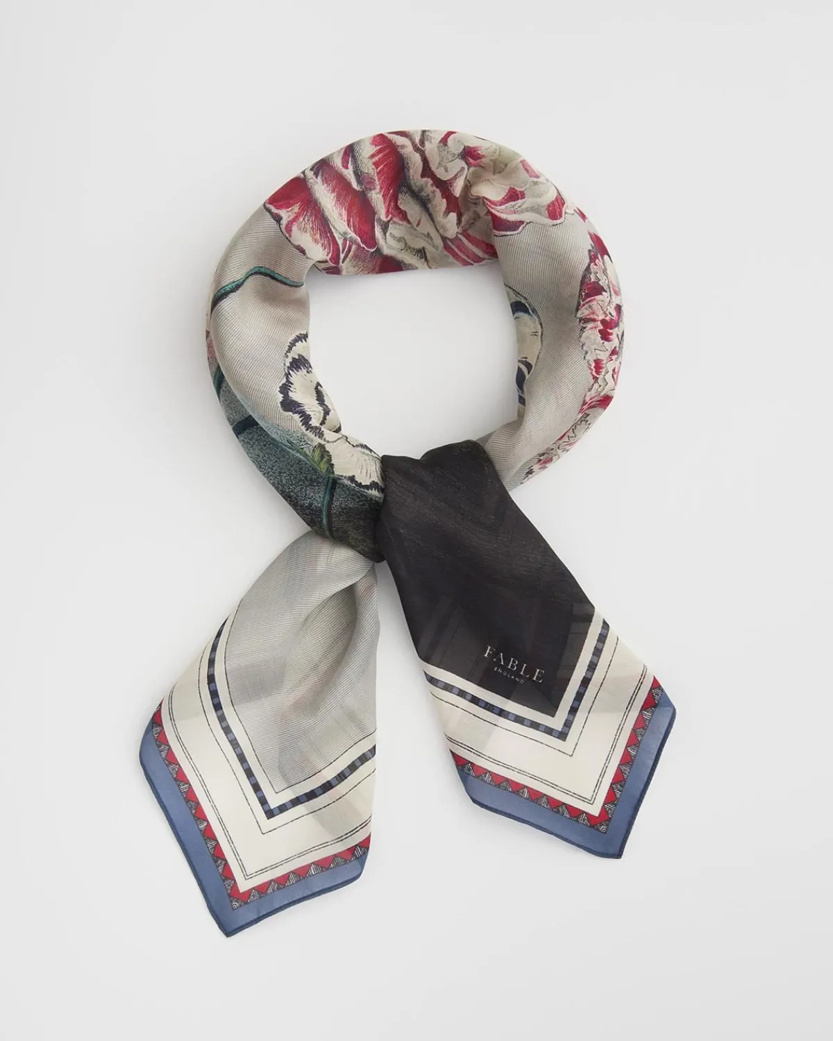 Square Scarves|Luxury Scarves-Fable England Carnations, Temple of Flora Large Square Scarf