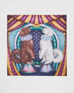 Luxury Scarves-Fable England Catherine Rowe Pet Portraits Doodle Silk Square Scarf