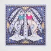 Luxury Scarves-Fable England Catherine Rowe Pet Portraits Whippet Blue Silk Square Scarf