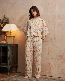 Pajamas-Fable England Catherine Rowe Pet Portraits Margarita Green Long Pajamas