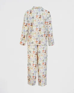 Pajamas-Fable England Catherine Rowe Pet Portraits Margarita Green Long Pajamas