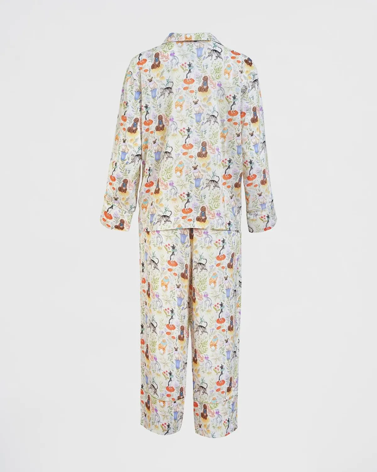 Pajamas-Fable England Catherine Rowe Pet Portraits Margarita Green Long Pajamas