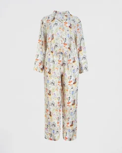 Pajamas-Fable England Catherine Rowe Pet Portraits Margarita Green Long Pajamas