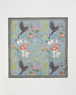 Square Scarves|Lightweight Scarves-Fable England Catherine Rowe's Into The Woods Square Scarf Teal