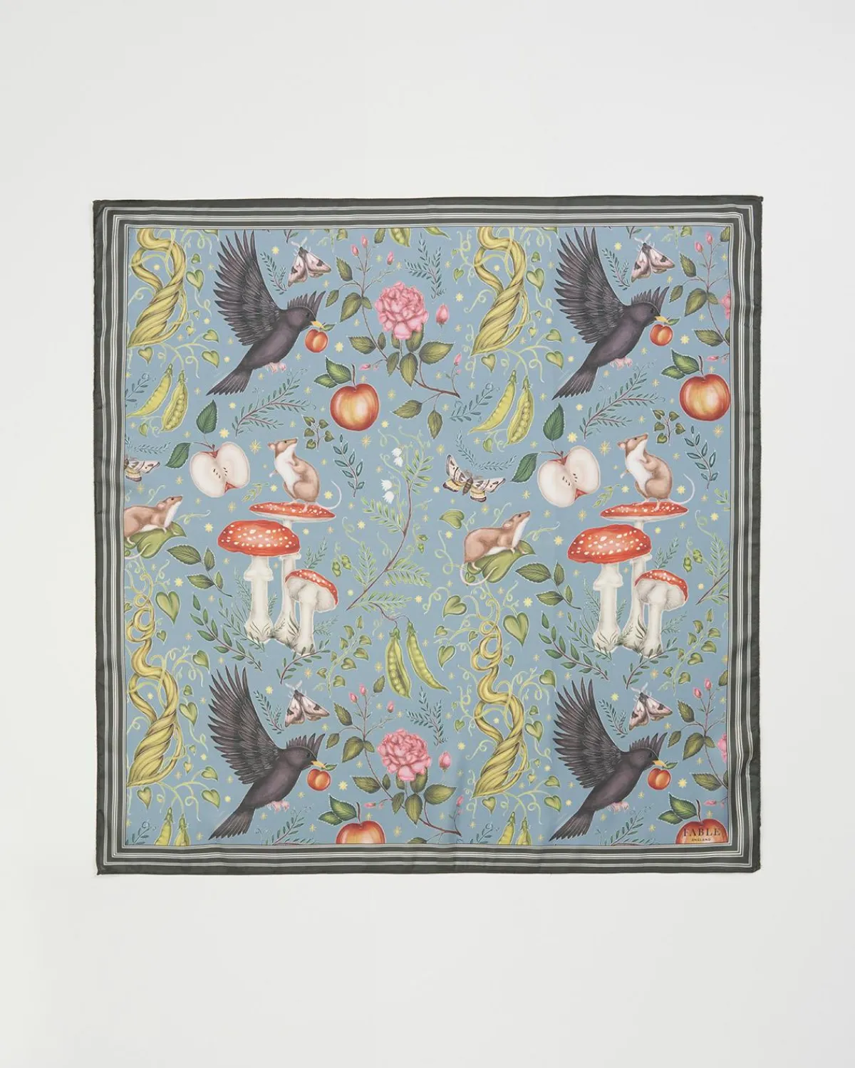 Square Scarves|Lightweight Scarves-Fable England Catherine Rowe's Into The Woods Square Scarf Teal