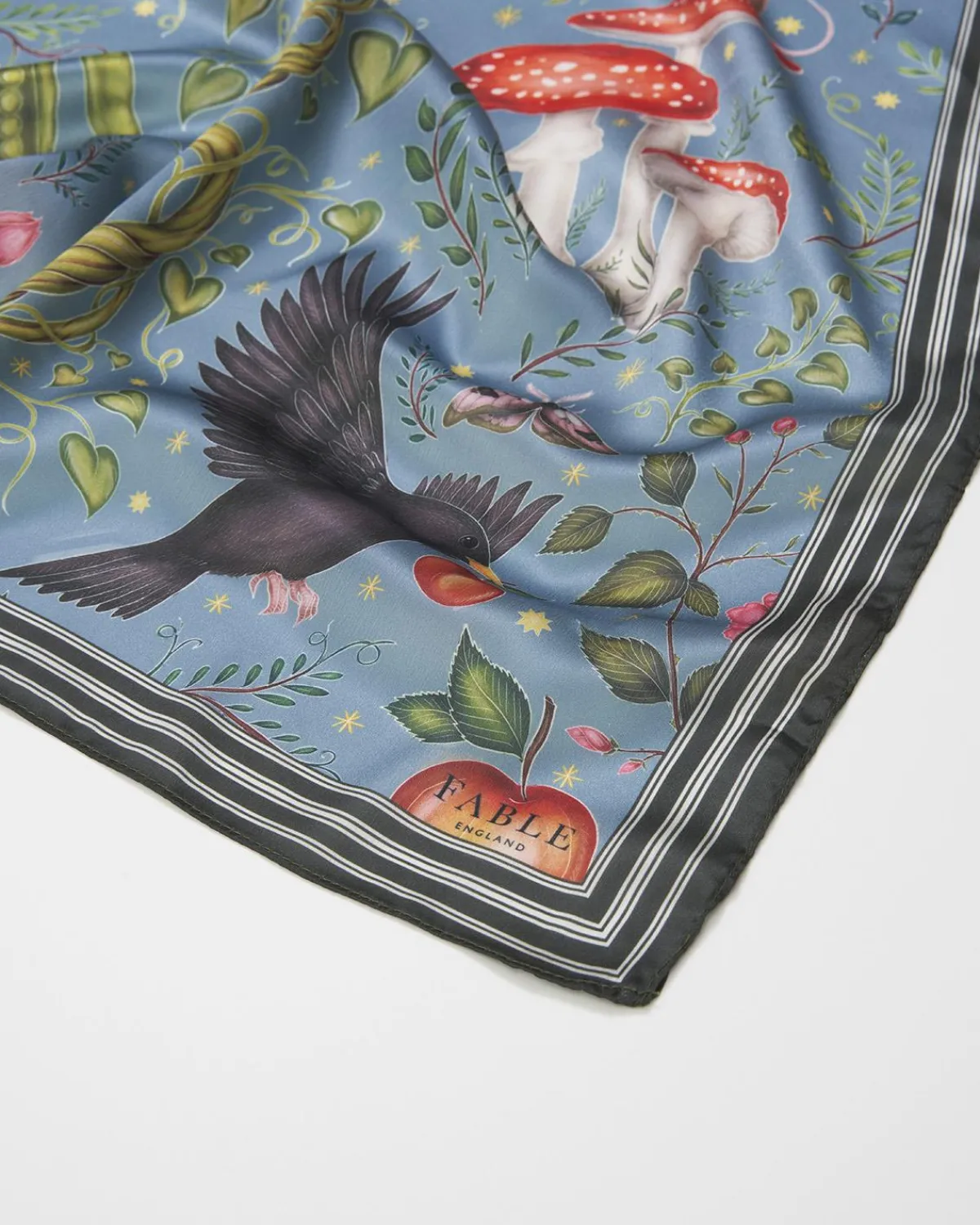 Square Scarves|Lightweight Scarves-Fable England Catherine Rowe's Into The Woods Square Scarf Teal