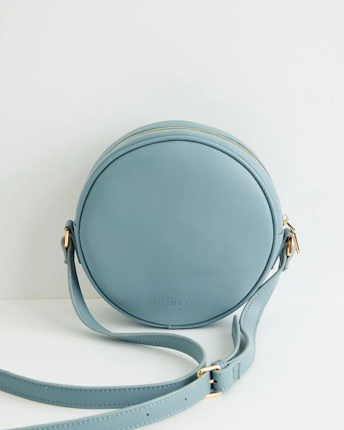 Cross Body Bags|Embroidered Bags-Fable England Chloe Circle Bag Embroidered Dormouse Blue