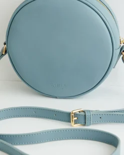 Cross Body Bags|Embroidered Bags-Fable England Chloe Circle Bag Embroidered Dormouse Blue