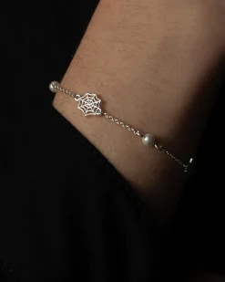 Silver Jewelry|Bracelets & Bangles-Fable England Cobweb Bracelet Silver
