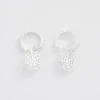 Silver Jewelry|Earrings-Fable England Cobweb Huggie Earrings Silver