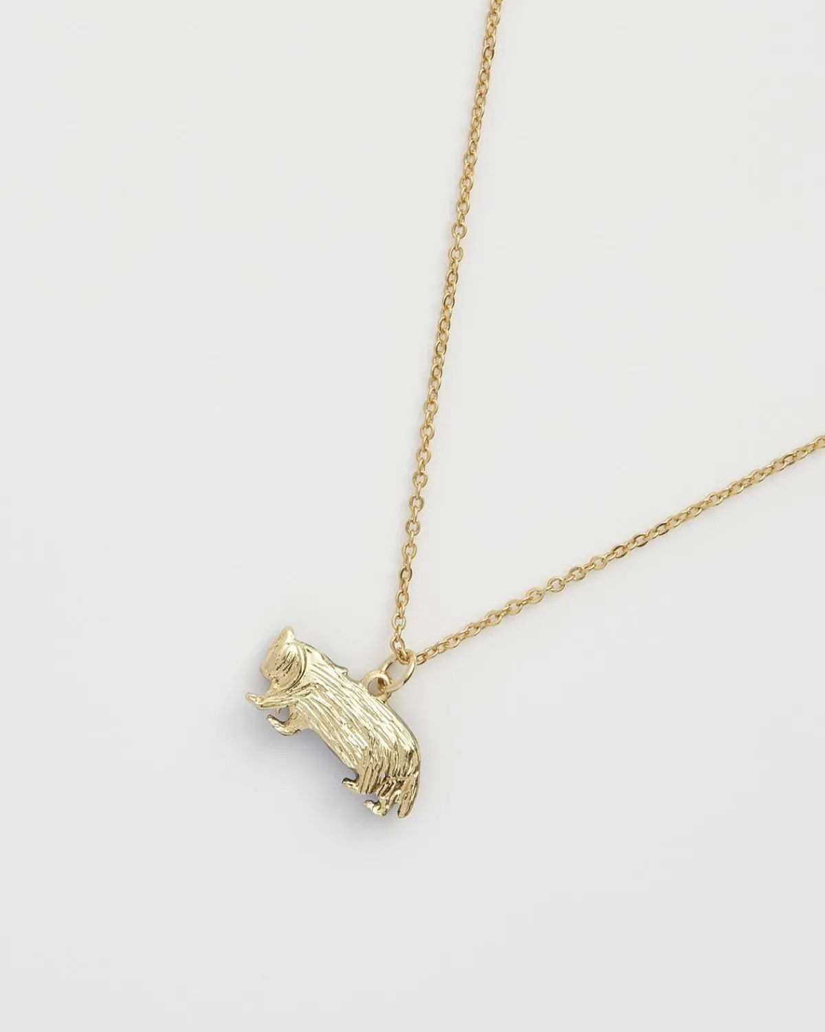 Necklaces-Fable England Cozy Badger Charm Necklace
