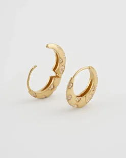 Earrings-Fable England Daisy Hoop Earrings