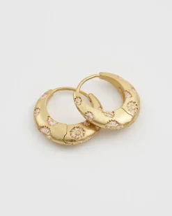 Earrings-Fable England Daisy Hoop Earrings