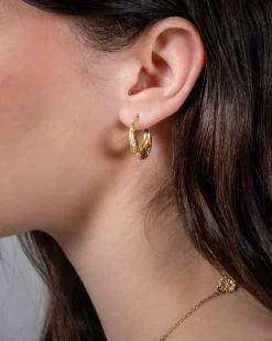 Earrings-Fable England Daisy Hoop Earrings