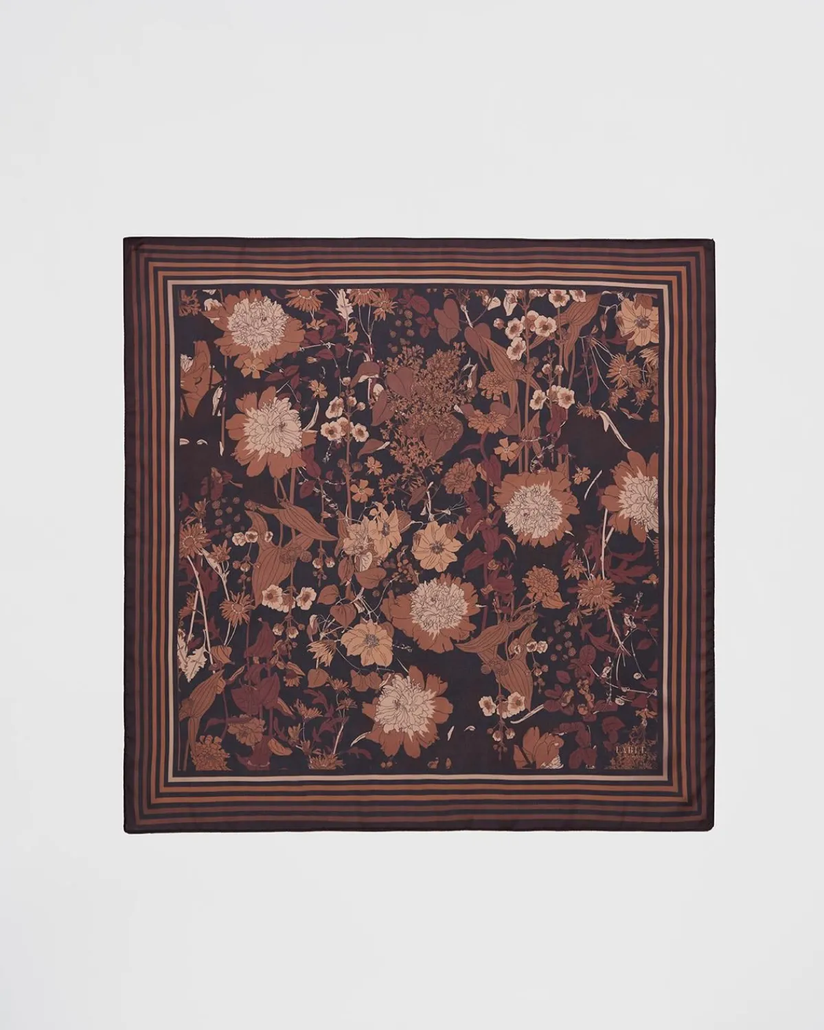 Square Scarves-Fable England Deco Bloom Black Square Scarf