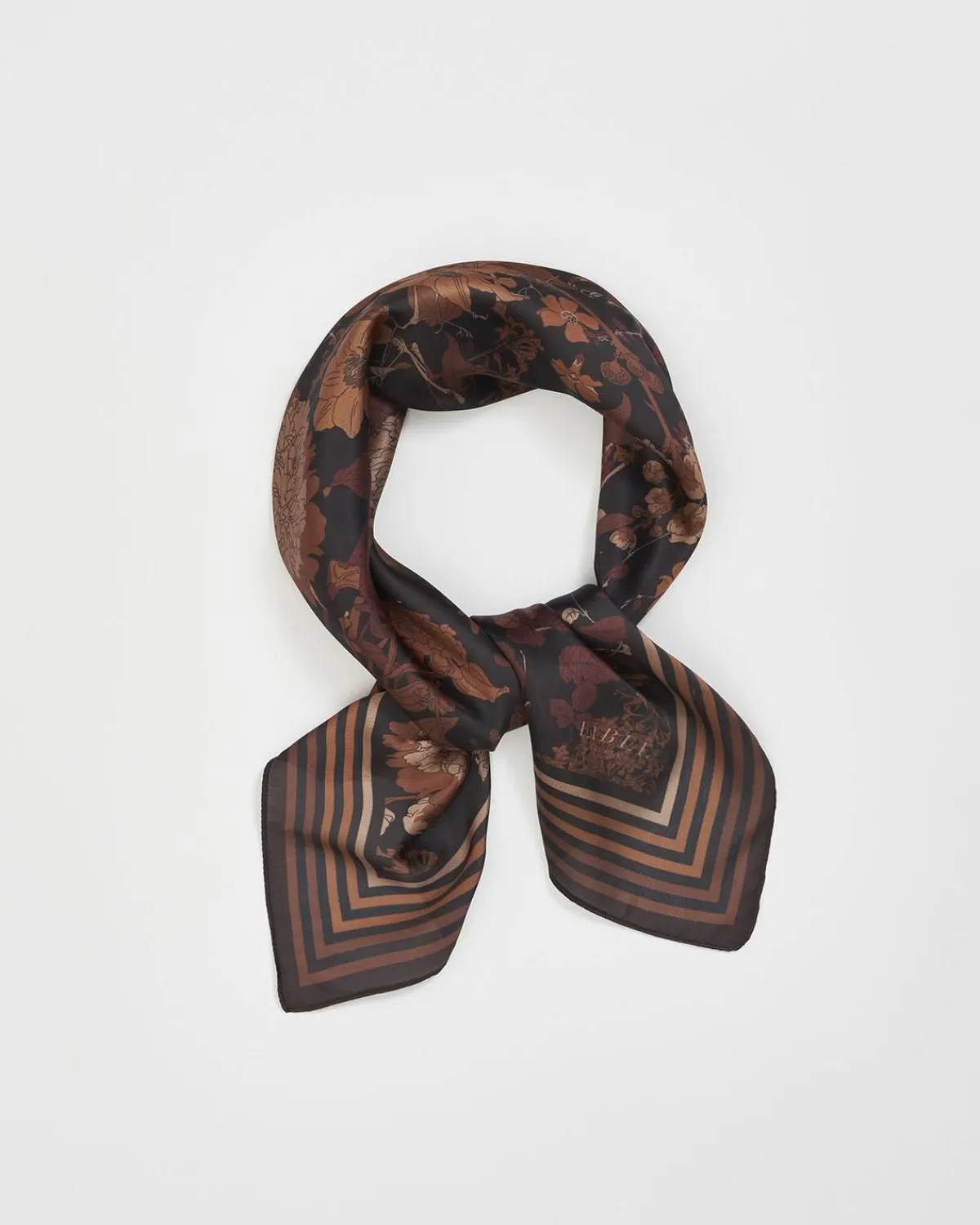 Square Scarves-Fable England Deco Bloom Black Square Scarf
