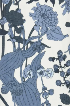 Winter Scarves-Fable England Deco Bloom Blue Velvet Scarf