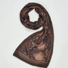Winter Scarves-Fable England Deco Bloom Brown Midweight Scarf