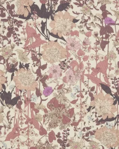 Winter Scarves|Lightweight Scarves-Fable England Deco Bloom Pink Midweight Scarf