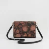 Cross Body Bags-Fable England Deco Blooms Black Foldover Purse