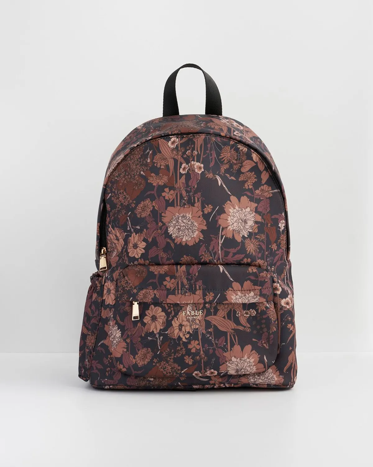 Work Bags|Backpacks-Fable England Deco Blooms Large Black Backpack